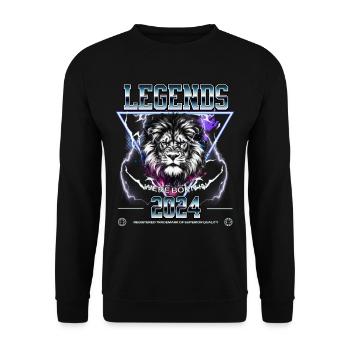2024 Geburtstag Geburtsjahr Löwe - Unisex Pullover - Schwarz - Vorne - Alina (178cm) & Michal (187cm)