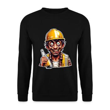 Bauarbeiter Bier Betrunken Lustig - Unisex Pullover - Schwarz - Vorne - Alina (178cm) & Michal (187cm)