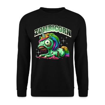 Licorne zombie zombie - Sweat-shirt Unisexe - noir - Devant - Alina (178cm) & Michal (187cm)