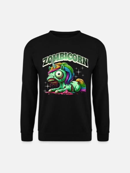 Zombiecorn Zombie Einhorn - Unisex Pullover - Schwarz