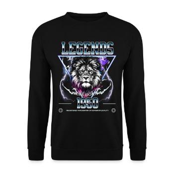 1950 Année de naissance de Leo - Sweat-shirt Unisexe - noir - Devant - Alina (178cm) & Michal (187cm)