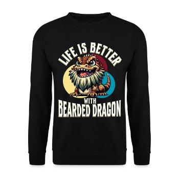 Bartagame Bartagamen Bearded Dragon - Unisex Sweatshirt - black - Front - Alina (178cm) & Michal (187cm)