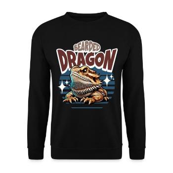 Bartagame Bartagamen Bearded Dragon - Unisex Sweatshirt - black - Front - Alina (178cm) & Michal (187cm)