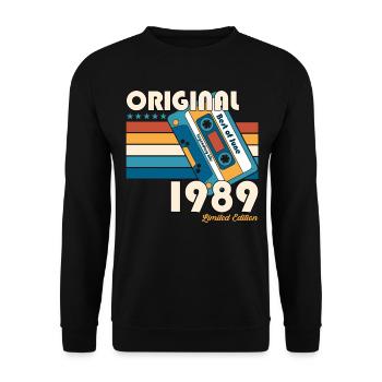 Cassette 35ème anniversaire juin 1989 Vintage 1989 - Sweat-shirt Unisexe - noir - Devant - Alina (178cm) & Michal (187cm)
