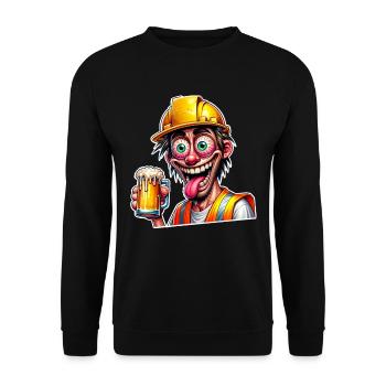 Bauarbeiter Bier Betrunken Lustig - Unisex Pullover - Schwarz - Vorne - Alina (178cm) & Michal (187cm)