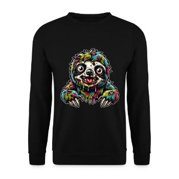 Faultier Zombie Monster Halloween - Unisex Pullover - Schwarz - Vorne - Alina (178cm) & Michal (187cm)