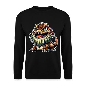 Bartagame Bartagamen Bearded Dragon - Unisex Sweatshirt - black - Front - Alina (178cm) & Michal (187cm)