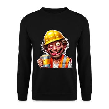Bauarbeiter Bier Betrunken Lustig - Unisex Pullover - Schwarz - Vorne - Alina (178cm) & Michal (187cm)