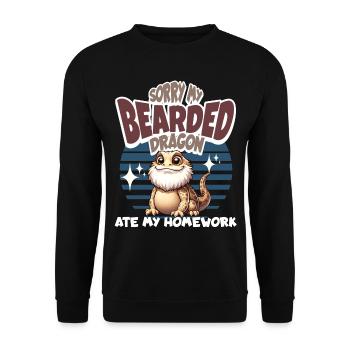 Bartagame Bartagamen Bearded Dragon - Unisex Sweatshirt - black - Front - Alina (178cm) & Michal (187cm)