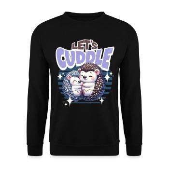 Igel Lets Cuddle - Unisex Pullover - Schwarz - Vorne - Alina (178cm) & Michal (187cm)