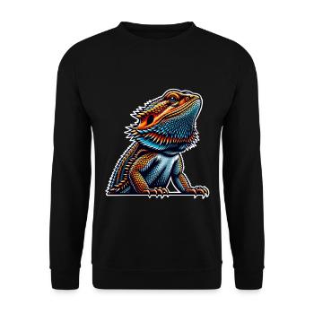 Bartagame Bartagamen Bearded Dragon - Unisex Sweatshirt - black - Front - Alina (178cm) & Michal (187cm)