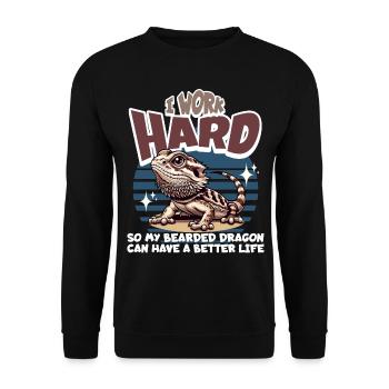 Bartagame Bartagamen Bearded Dragon - Unisex Sweatshirt - black - Front - Alina (178cm) & Michal (187cm)