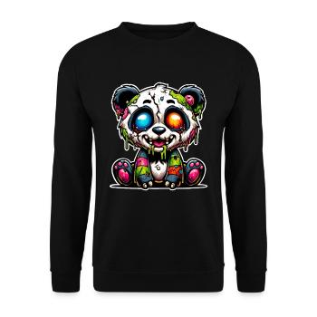 Panda Zombie Monster Halloween - Unisex Pullover - Schwarz - Vorne - Alina (178cm) & Michal (187cm)
