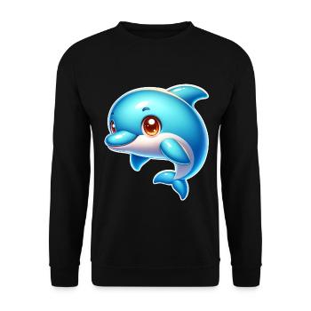 Delfin - Unisex Pullover - Schwarz - Vorne - Alina (178cm) & Michal (187cm)
