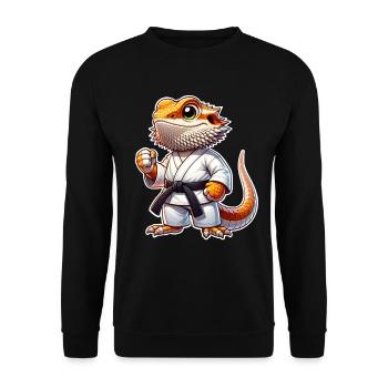 Bearded Dragons Bearded Dragons Karate Samurai - Unisex Sweatshirt - black - Front - Alina (178cm) & Michal (187cm)
