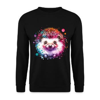 Hedgehog - Unisex Sweatshirt - black - Front - Alina (178cm) & Michal (187cm)