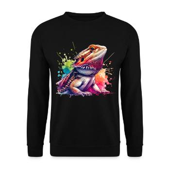 Bartagame Bartagamen Bearded Dragon - Unisex Sweatshirt - black - Front - Alina (178cm) & Michal (187cm)