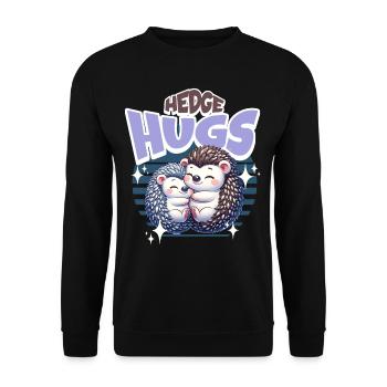 Câlins de hérisson - Sweat-shirt Unisexe - noir - Devant - Alina (178cm) & Michal (187cm)