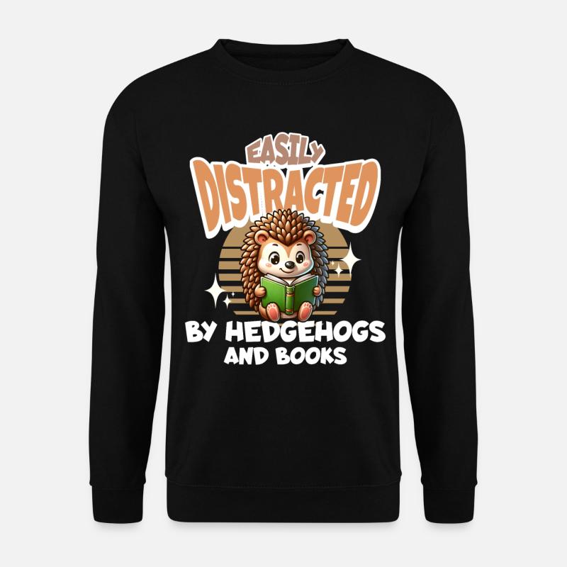 Livres de lecture de hérissons - Sweat-shirt Unisexe - noir