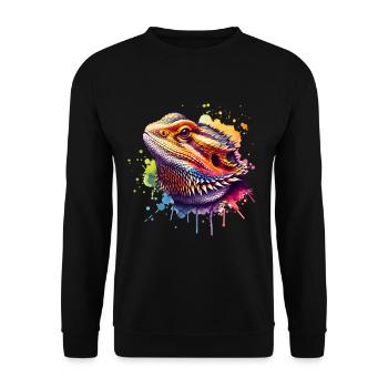 Bartagame Bartagamen Bearded Dragon - Unisex Sweatshirt - black - Front - Alina (178cm) & Michal (187cm)