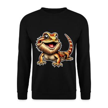 Bartagame Bartagamen Bearded Dragon - Unisex Sweatshirt - black - Front - Alina (178cm) & Michal (187cm)