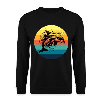 Delfin - Unisex Pullover - Schwarz - Vorne - Alina (178cm) & Michal (187cm)