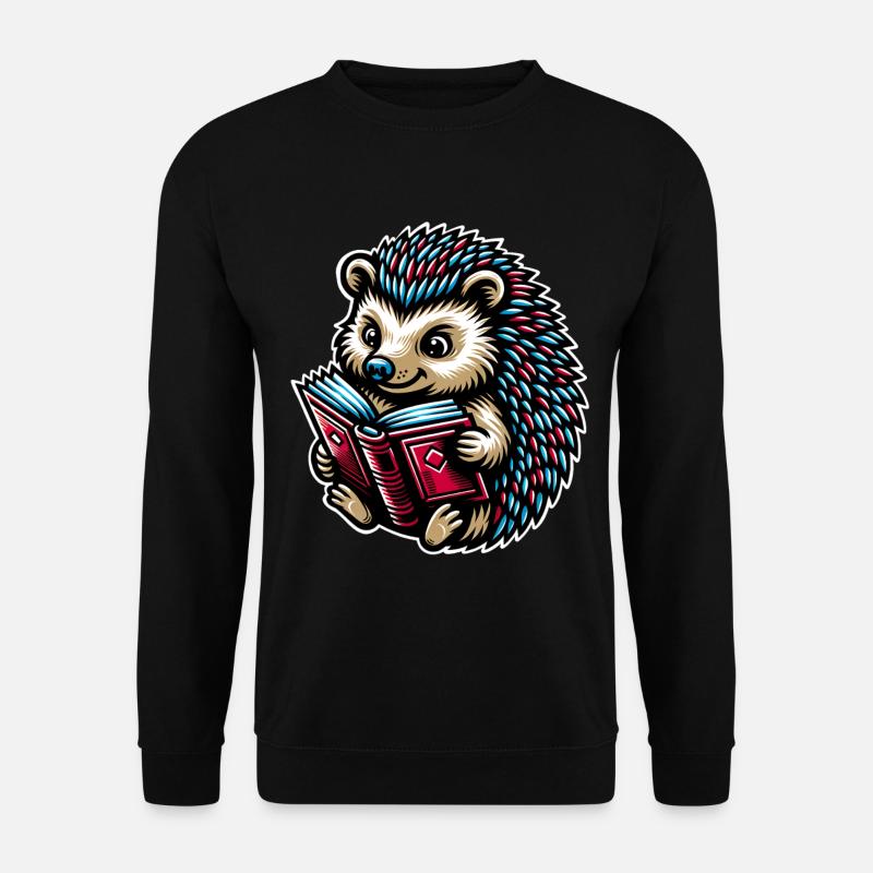 Livres de lecture de hérissons - Sweat-shirt Unisexe - noir