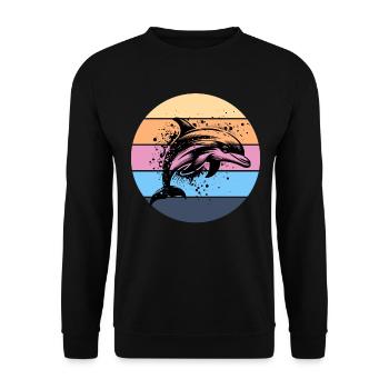 Delfin - Unisex Pullover - Schwarz - Vorne - Alina (178cm) & Michal (187cm)