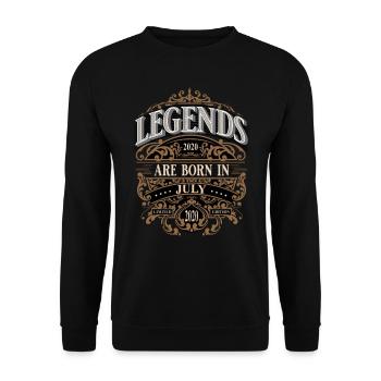 2020 Juillet Naissance Anniversaire Année de naissance - Sweat-shirt Unisexe - noir - Devant - Alina (178cm) & Michal (187cm)
