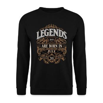 2018 Juillet Naissance Anniversaire Année de naissance - Sweat-shirt Unisexe - noir - Devant - Alina (178cm) & Michal (187cm)