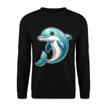 Delfin - Unisex Pullover - Schwarz - Vorne - Alina (178cm) & Michal (187cm)