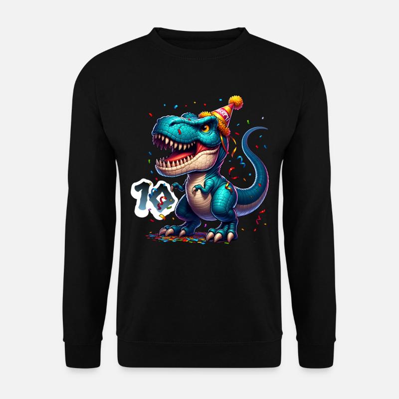 T Rex Dinosaurier 10. Geburtstag Kindergeburtstag - Unisex Pullover - Schwarz