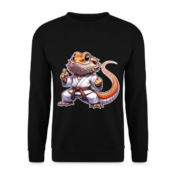 Bearded Dragons Bearded Dragons Karate Samurai - Unisex Sweatshirt - black - Front - Alina (178cm) & Michal (187cm)