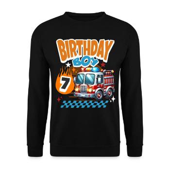 7e anniversaire des pompiers - Sweat-shirt Unisexe - noir - Devant - Alina (178cm) & Michal (187cm)