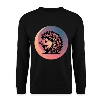 Hedgehog - Unisex Sweatshirt - black - Front - Alina (178cm) & Michal (187cm)