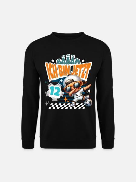 Fußball 12. Geburtstag Bääm Ich Bin Jetzt 12 - Unisex Pullover - Schwarz