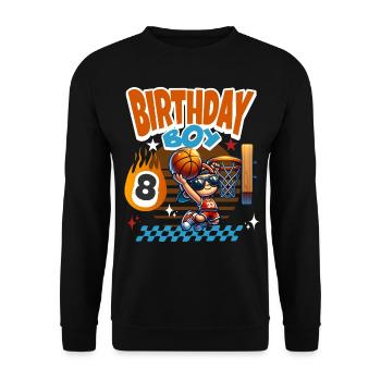 Basketball 8th Birthday Children's Birthday Party - Unisex Sweatshirt - black - Front - Alina (178cm) & Michal (187cm)