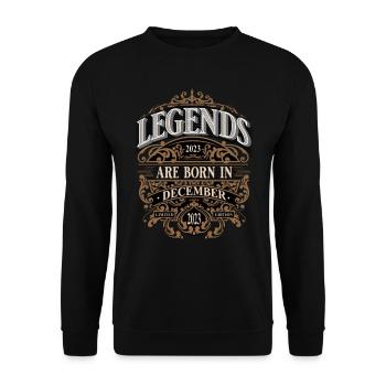 2023 Décembre Né Anniversaire Année de naissance - Sweat-shirt Unisexe - noir - Devant - Alina (178cm) & Michal (187cm)