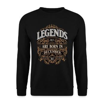 2013 Décembre Naissance Anniversaire Année de naissance - Sweat-shirt Unisexe - noir - Devant - Alina (178cm) & Michal (187cm)