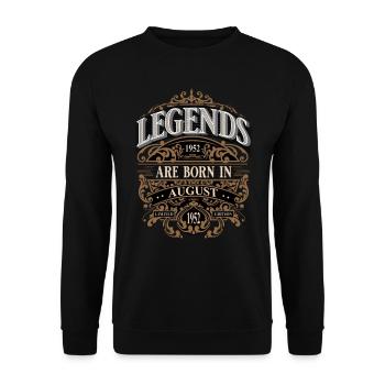 1952 Août Naissance Année de naissance - Sweat-shirt Unisexe - noir - Devant - Alina (178cm) & Michal (187cm)