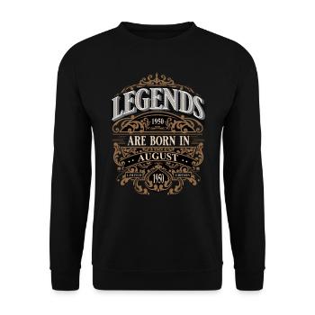 1950 Août Né Anniversaire Année de naissance - Sweat-shirt Unisexe - noir - Devant - Alina (178cm) & Michal (187cm)