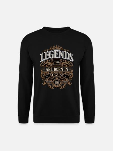 1980 August Born Birthday Year of birth - Unisex Sweatshirt - black