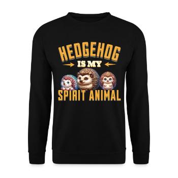 Hedgehog - Unisex Sweatshirt - black - Front - Alina (178cm) & Michal (187cm)
