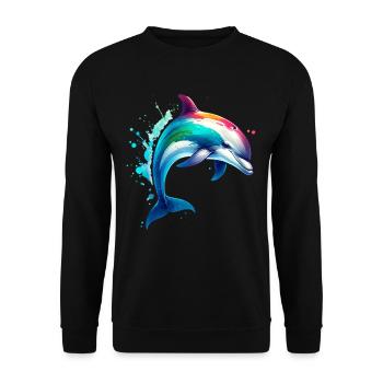 Delfin - Unisex Pullover - Schwarz - Vorne - Alina (178cm) & Michal (187cm)