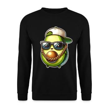 Avocado Gangster - Unisex Sweatshirt - black - Front - Alina (178cm) & Michal (187cm)