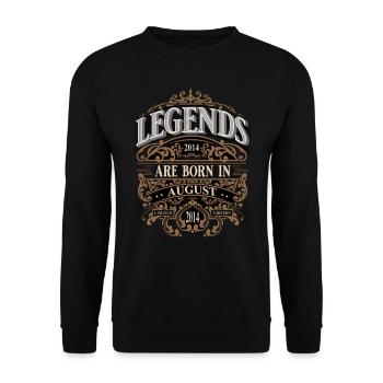 2014 Août Né Anniversaire Année de naissance - Sweat-shirt Unisexe - noir - Devant - Alina (178cm) & Michal (187cm)