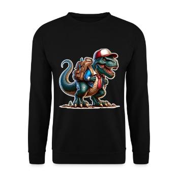 Dinosaur School Enrollment - Unisex Sweatshirt - black - Front - Alina (178cm) & Michal (187cm)
