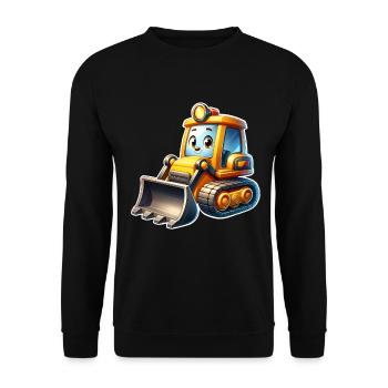 Bulldozer Radlader Bagger Baustelle Kinder - Unisex Pullover - Schwarz - Vorne - Alina (178cm) & Michal (187cm)