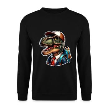Dinosaur School Enrollment - Unisex Sweatshirt - black - Front - Alina (178cm) & Michal (187cm)