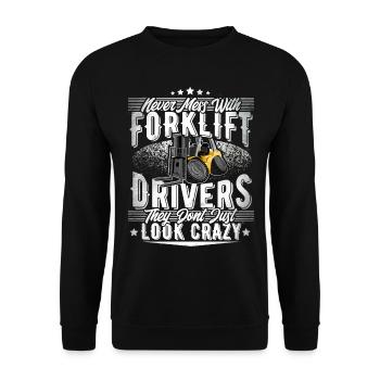 Forklift driver - Unisex Sweatshirt - black - Front - Alina (178cm) & Michal (187cm)